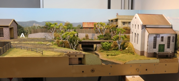This photo shows the overall scene prior to the addition of the final scenery layer. 